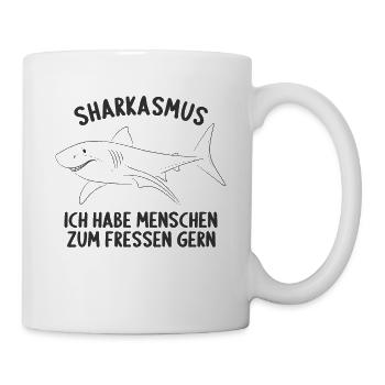 Sharkasmus Hai Haie Tauchen Tauch Für Taucher - Tasse - Weiß - Rechts