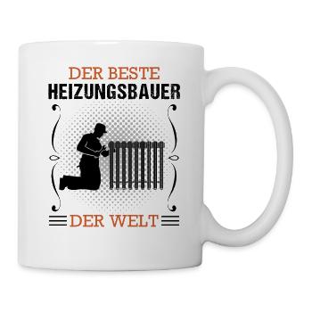 Heizungsbauer Beruf Sanitär Handwerker Geschenk - Tasse - Weiß - Rechts