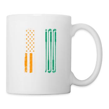 Irische amerikanische Flagge Golfspieler St. Paddy - Tasse - Weiß - Rechts