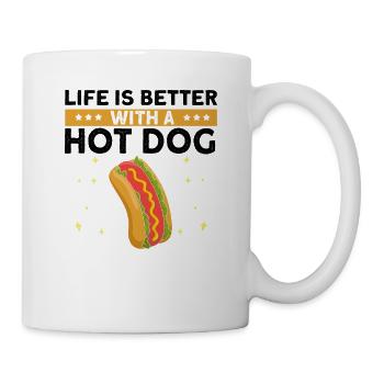 La vie est meilleure avec Hot Dog Hotdog BBQ - Mug blanc - blanc - Droite