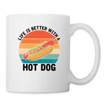 La vie est meilleure avec Hot Dog Hotdog BBQ - Mug blanc - blanc - Droite