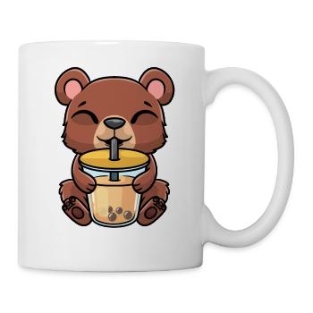 Brauner Bär Kawaii Bubble Tea Boba - Tasse - Weiß - Rechts