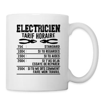 Le Tarif Horaire D'un Électricien - Mug blanc - blanc - Droite