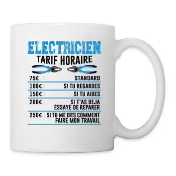 Le Tarif Horaire D'un Électricien - Mug blanc - blanc - Droite