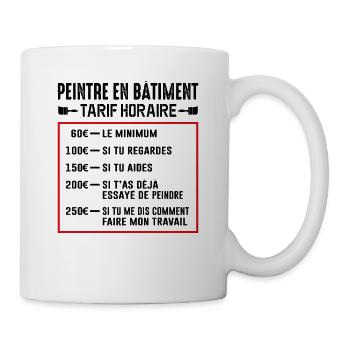 Peintre En Bâtiment Tarif Horaire - Mug blanc - blanc - Droite