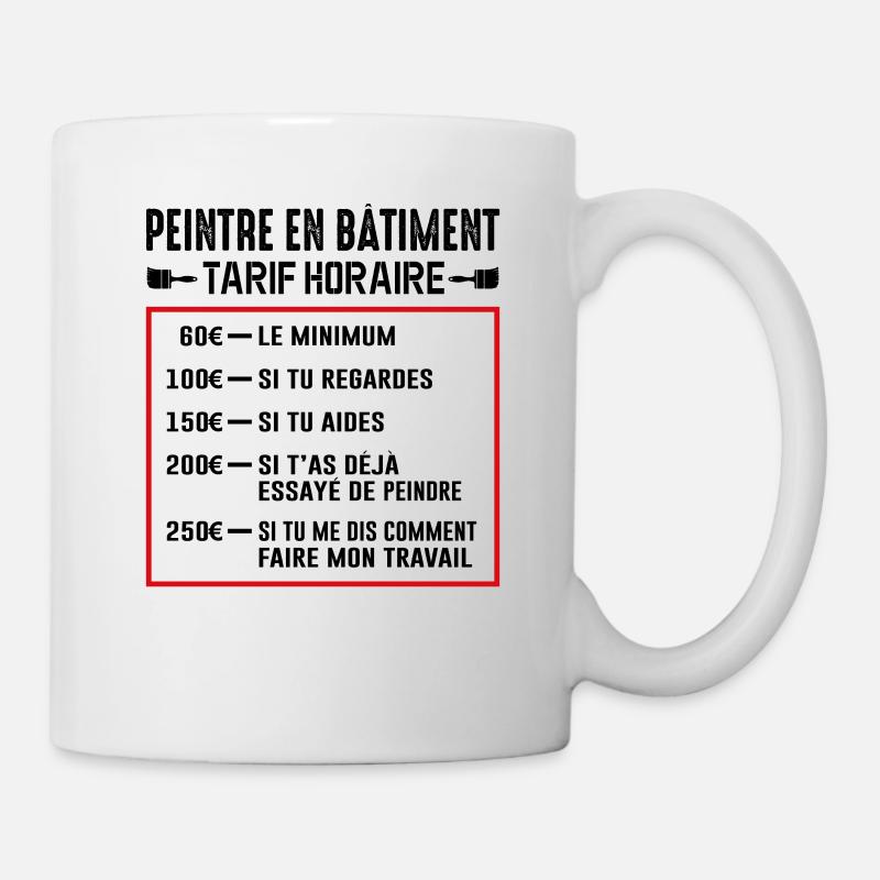 Peintre En Bâtiment Tarif Horaire - Mug blanc - blanc