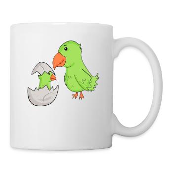 Papagei mit Baby Papagei - Tasse - Weiß - Rechts