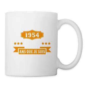 68 Ans Anniversaire Vintage Né(e) en Juin 1954 - Mug blanc - blanc - Droite