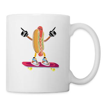 Hot Dog Skateboarder Skateboard skateboarding skateboard - Mug - white - Right