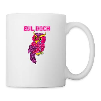 Niedliche Traurige Pinke Eule Eul Doch - Tasse - Weiß - Rechts