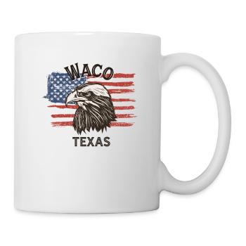 USA Flagge Adler Texas Vintage Waco - Tasse - Weiß - Rechts