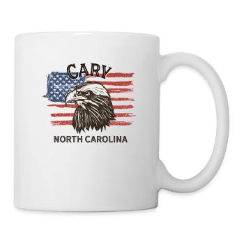USA Flag Eagle North Carolina Vintage Cary - Mug - white - Right