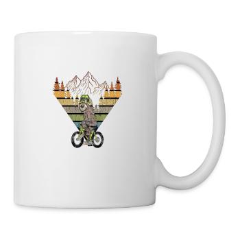 Faultier auf MTB Mountain Bike slow Biker - Tasse - Weiß - Rechts