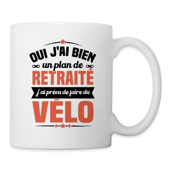Un plan de retraite j'ai prévu de faire du vélo - Mug blanc - blanc - Droite