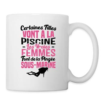 Les vraies femmes font de la plongée sous marine - Mug blanc - blanc - Droite