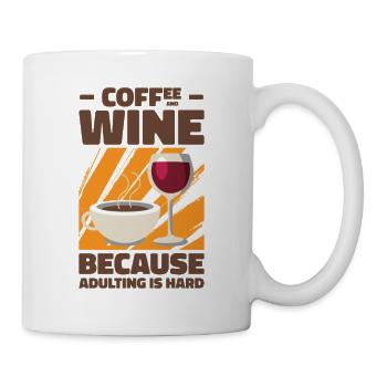 Coffee Wine Adulting Drinking Adult - Mug - white - Right