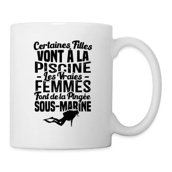 Les vraies femmes font de la plongée sous marine - Mug blanc - blanc - Droite