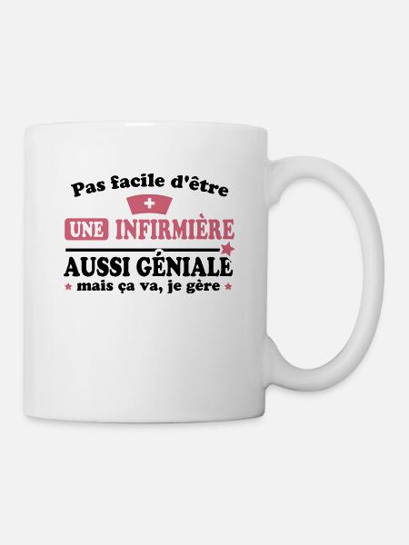 Pas facile d'être une infirmière aussi géniale - Mug blanc - blanc