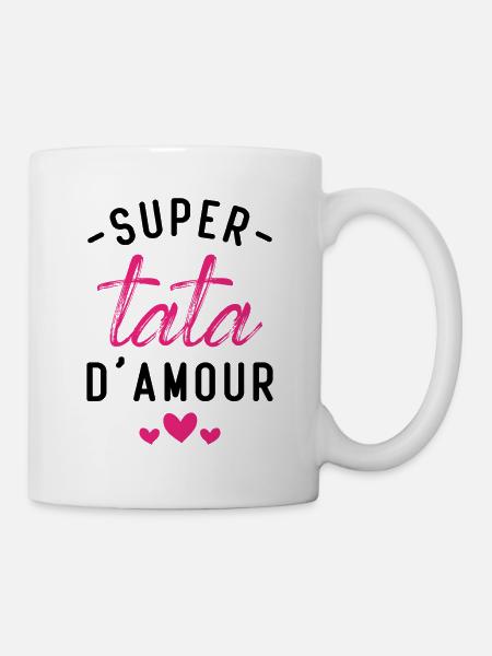 Cadeau Femme Super tata d'amour - Mug blanc - blanc