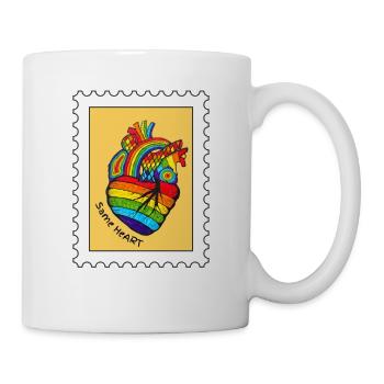 Regenbogenherz . - Tasse - Weiß - Rechts