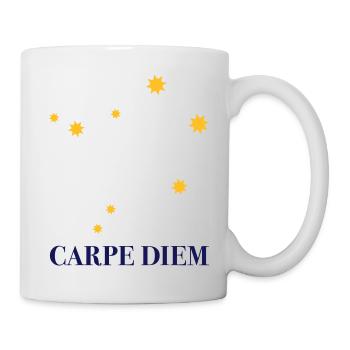 Carpe Diem nutze den Tag Sternbild Waage Libra Ode - Tasse - Weiß - Rechts