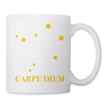 Carpe Diem nutze den Tag Sternbild Waage Libra Ode - Tasse - Weiß - Rechts