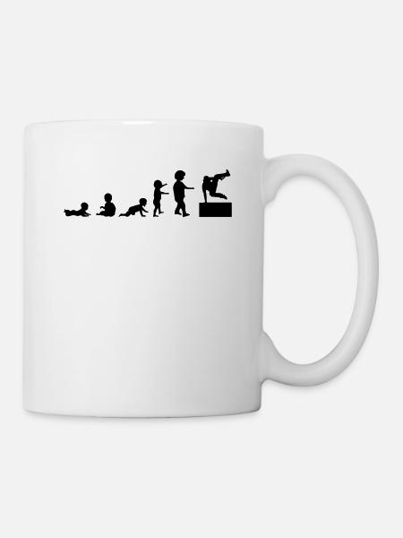 Vom Baby zum Kind zum Parkour Player - Tasse - Weiß