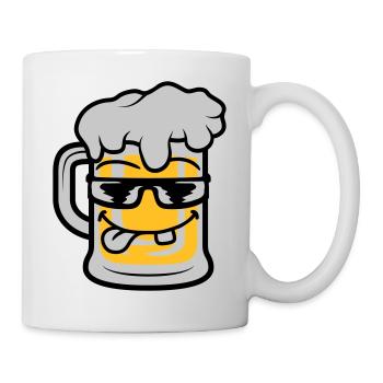 Tasse à bière Cool Face - Mug blanc - blanc - Droite