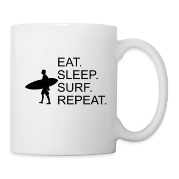 Eat Sleep Surf Repeat Surfing Surfing - Mug - white - Right