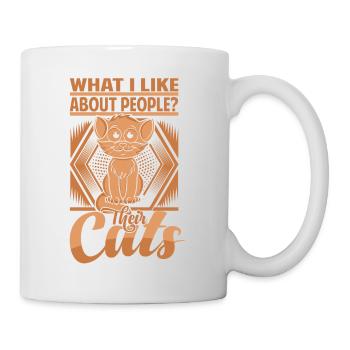 Qu’est-ce que j’aime chez les gens? Leurs chats. - Mug blanc - blanc - Droite