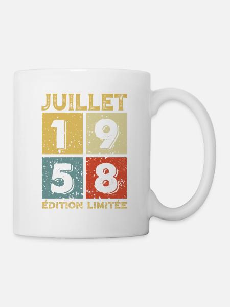 Juillet 1958 Original Idée Cadeau Anniversaire - Mug blanc - blanc