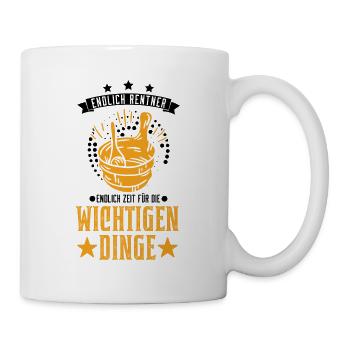 Sauna Rentner Saunieren Opa Saunagänger - Tasse - Weiß - Rechts