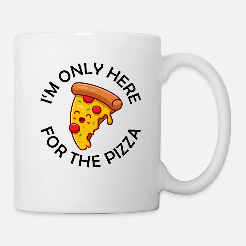 Je ne suis là que pour la pizza Drôle de pizza - Mug blanc - blanc