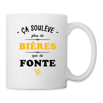 ça soulève plus de bières que de fonte - Mug blanc - blanc - Droite