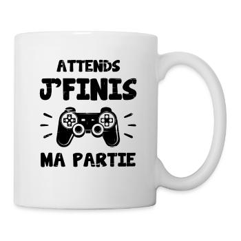 Attends Je Finis ma Partie - Mug blanc - blanc - Droite