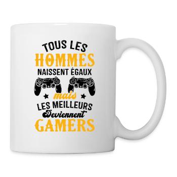Les meilleurs hommes deviennent gamers - Mug blanc - blanc - Droite