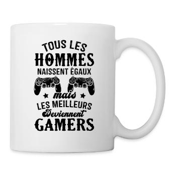 Les meilleurs hommes deviennent gamers - Mug blanc - blanc - Droite