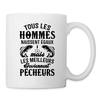 Les meilleurs hommes deviennent pêcheurs Cadeau - Mug blanc - blanc - Droite