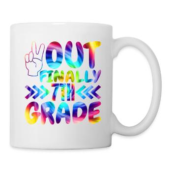 Out Finally 7th grade elementary school students - Mug - white - Right