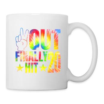 Endlich Hit 20-jähriger Zelebrant 20. - Tasse - Weiß - Rechts