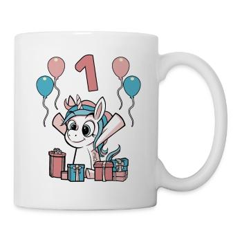 1 an Licorne Anniversaire Des Enfants Fille Cadeau - Mug blanc - blanc - Droite