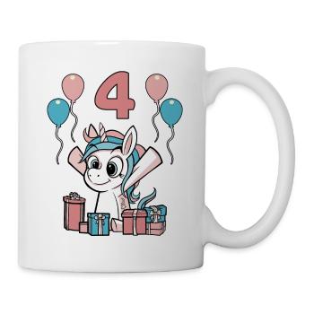 4 ans Licorne Anniversaire Des Enfants Fille Cadeau - Mug blanc - blanc - Droite