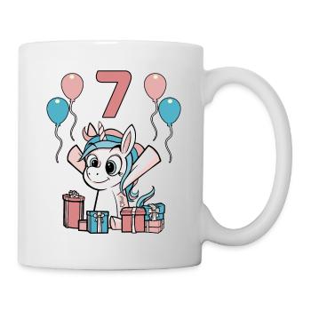 7 Years Unicorn Children's Birthday Girl Gift - Mug - white - Right