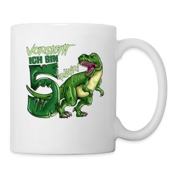 Kids Dino I'm 5 Birthday Outfit Kids - Mug - white - Right