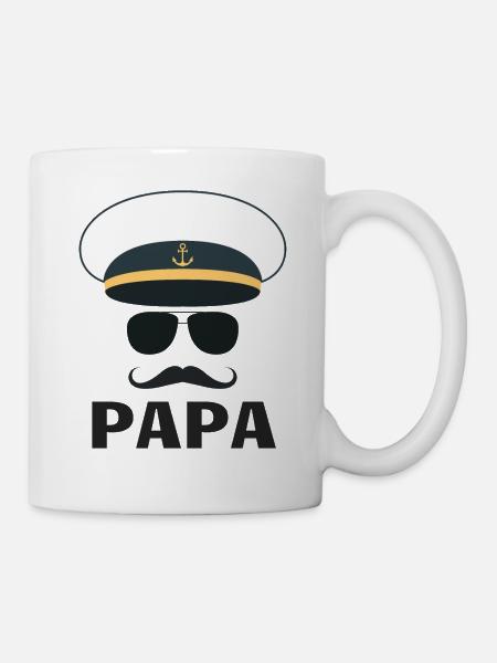 PAPA CAPITAINE DE NAVIRE - Mug blanc - blanc