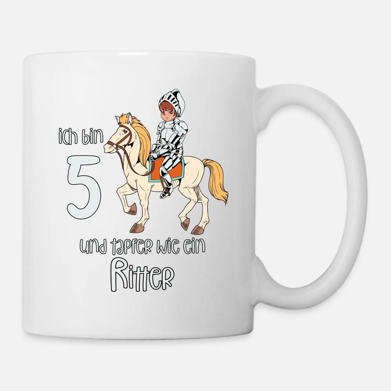 Geburtstagsshirt Ritter - 5 Geburtstag Junge - Tasse - Weiß