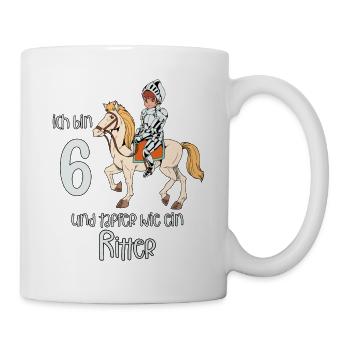 Geburtstagsshirt Ritter - 6 Geburtstag Junge - Tasse - Weiß - Rechts