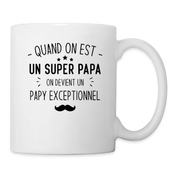Un super papa on devient un papy exceptionnel - Mug blanc - blanc - Droite