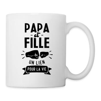 Papi et petite-fille un lien pour la vie - Mug blanc - blanc - Droite