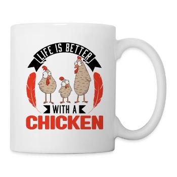 La vie est meilleure avec un Poulet Hühner - Mug blanc - blanc - Droite